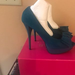 Dark Teal Heeled Pumps